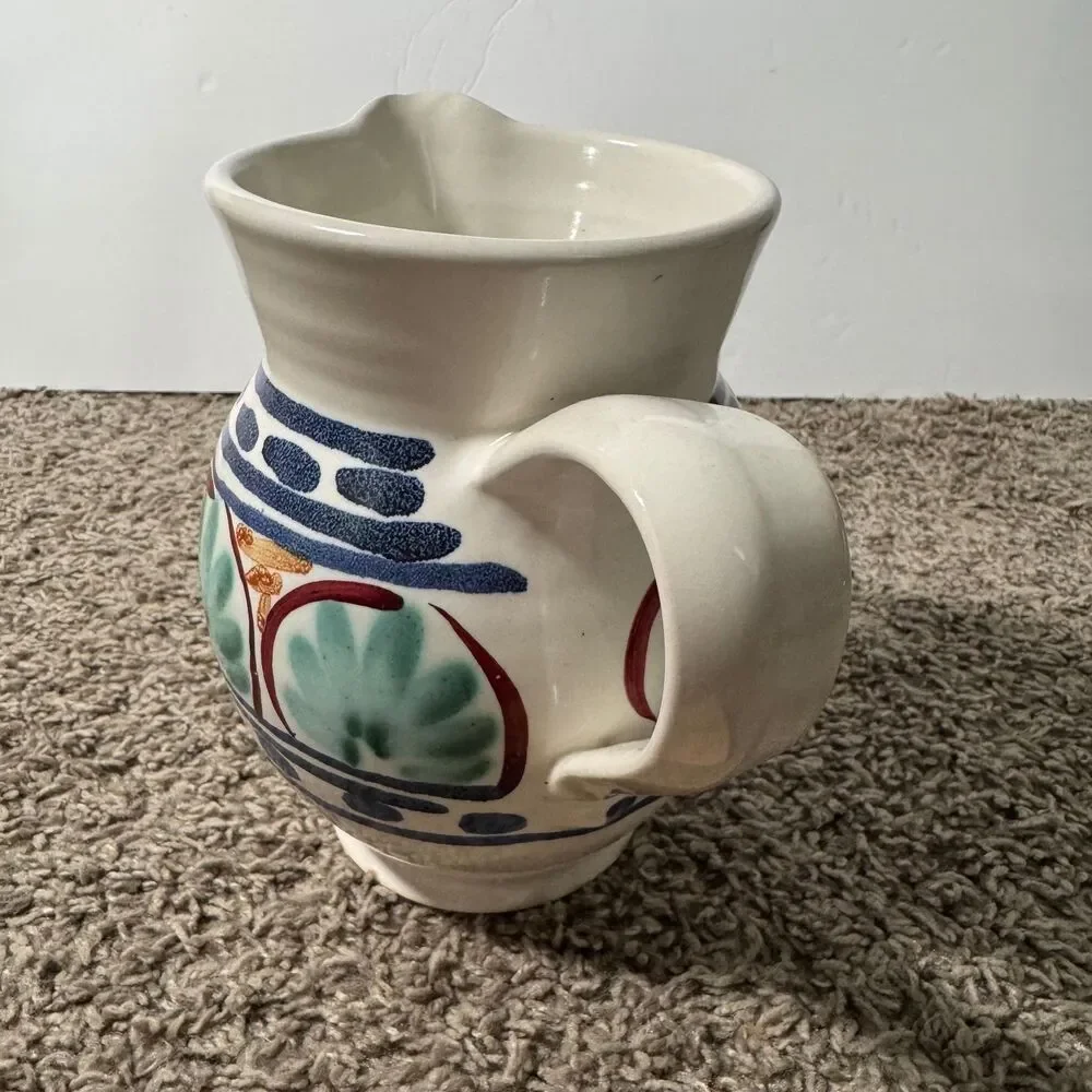 Jamestown Pottery Vintage Hand Painted Pitcher Colonial Virginia Ware Ceramic 7